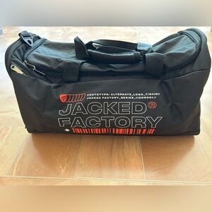 Jacked Factory Men's Graphic Black Gym Fitness Travel Duffel Bag